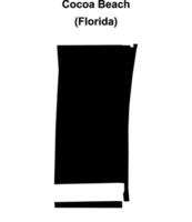 Cocoa Beach, Florida blank outline map vector