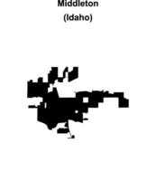 Middleton, Idaho blank outline map vector