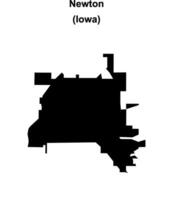 Newton, Iowa blank outline map vector