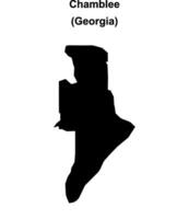 Chamblee, Georgia blank outline map vector