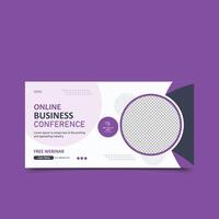 Online Business Promotion Conference live webinar invitation post Modern template horizontal design vector