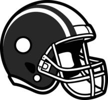 A black and white football helmet on a white background vector