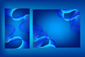Abstract glowing wave lines on dark blue background. Dynamic wave pattern. Modern flowing wavy lines for mobile wallpaper design vector