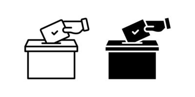 Hand voting ballot box icon. voting sign. for mobile concept and web design. illustration vector