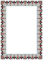 Antique-style frame, artistic floral pattern, decorative edge vector
