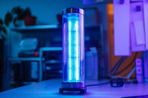 Uv light sanitizer eliminating germs and bacteria in a modern laboratory photo