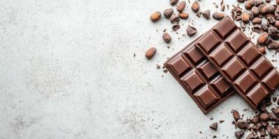 Modern branding mock up with unwrapped chocolate for creative design photo