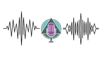 Audio wave form microphone icon sound. vector