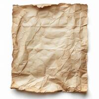 Old crumpled paper texture showing folded and wrinkled surface photo