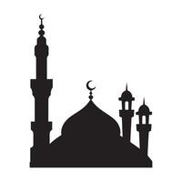 This is a clean, bold silhouette of a mosque, perfect for use in religious or cultural contexts. vector