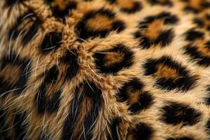 Leopard fur closeup showing texture and pattern photo