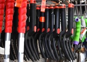 Garden tools in the store On a wonderful day photo