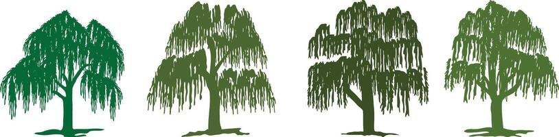a collection of willow tree logos with various unique shapes vector
