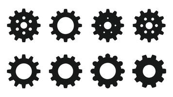 Flat Cog Icon Set for Mechanical Themes vector