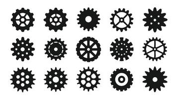 Flat Design Gear Icons for Tech Applications vector