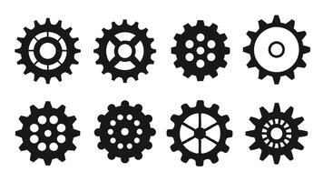 Flat Cogwheel Icons for Digital Interfaces vector
