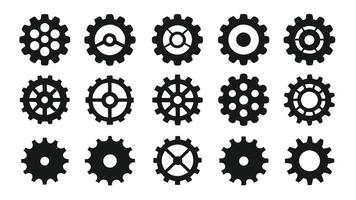 Minimal Gear Icons for Mechanical Illustrations vector