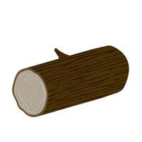 Nature tree trunk timber with growth rings cartoon illustration vector