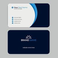 Round double sided business card template design vector