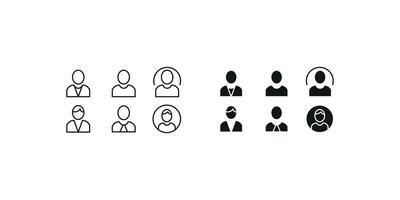 Minimalist User Avatar Icons, Professional Profile, Business and Customer Support vector
