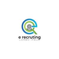 Modern E-Recruiting Logo with Circular Design and User Icon vector