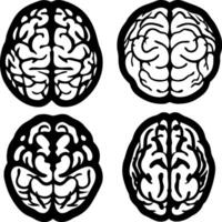 Brain Silhouette in Abstract vector