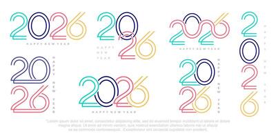 set of 2026 simple logo text design . new year celebration concept . vector