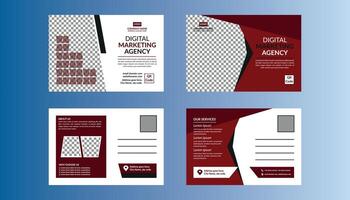 Modern Post Card Design in Bundle. Trendy Template Display for Promotional Campaign. vector