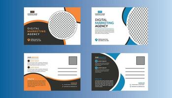 Modern Post Card Design in Bundle. Luxurious Template Display for Promotional Campaign. vector