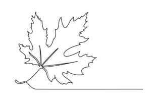 Maple leaf One line isolated on white background vector