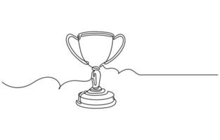 Winner Cup Continuous Line Icon vector