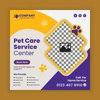 Pet Healthcare Service center Social Media Post Design or Pet Business web and online Post Square Banner Template vector