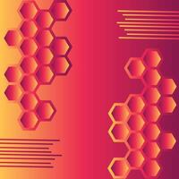 Abstract red and yellow background - Geometric hexagon pattern texture vector