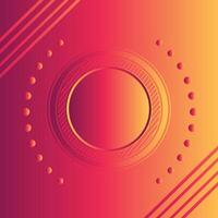 Yellow and red gradient background with cirlce shape with geometric abstract background vector