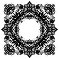 A square of floral vintage border for timeless design projects. vector