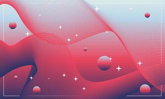 A red and white gradient abstract wave background of flowing element trend design. vector