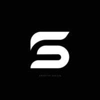 SF negative space letter branding vector