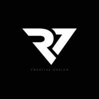RV triangle shape letter branding awesome logo vector