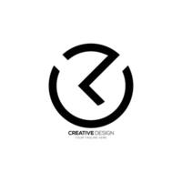 Creative circle shape letter Ru or Ur initial unique abstract monogram logo vector