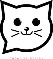 Talking cat branding icon design vector