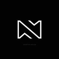 letter design WM mail sign brand identity vector