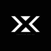 Letter design X negative space arrow icon vector