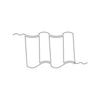 one line art rooftile illustration. line art, one continuous line, simple, hand drawn and sketch style. for icons, symbols, signs or logos vector