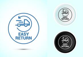 Easy return icon, Easy return label for product vector
