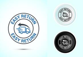 Easy return icon design, Easy return label vector
