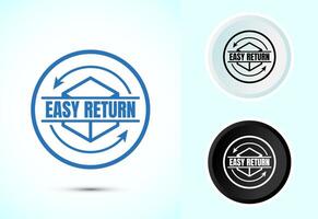Easy return icon, Easy return label vector
