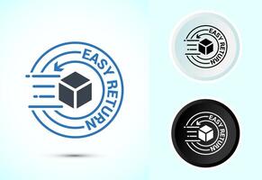 Easy return icon illustration, Easy return label vector