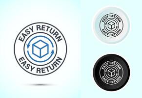 Easy return icon design, Easy return label for product packaging vector