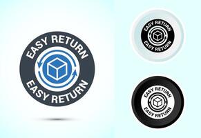 Easy return icon illustration, Easy return label for product packaging vector