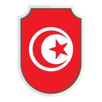 Tunisian national flag shield Badge element vector